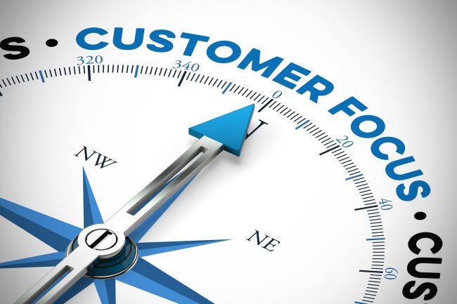 Customer focus as directon on a compass for a satisfaction conce