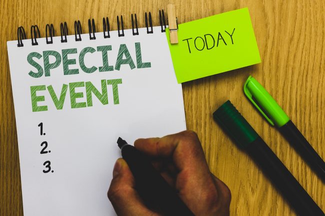 Word Writing Text Special Event. Business Concept For Function T