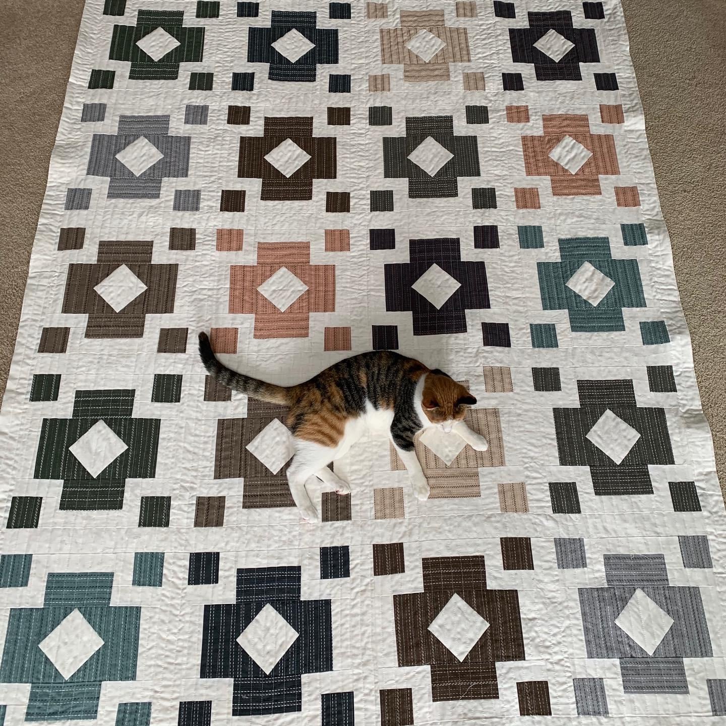 Erica Thaler Quilt featuring cat